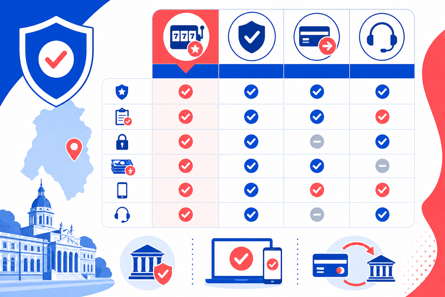 Ilustración de criterios de comparación y verificación