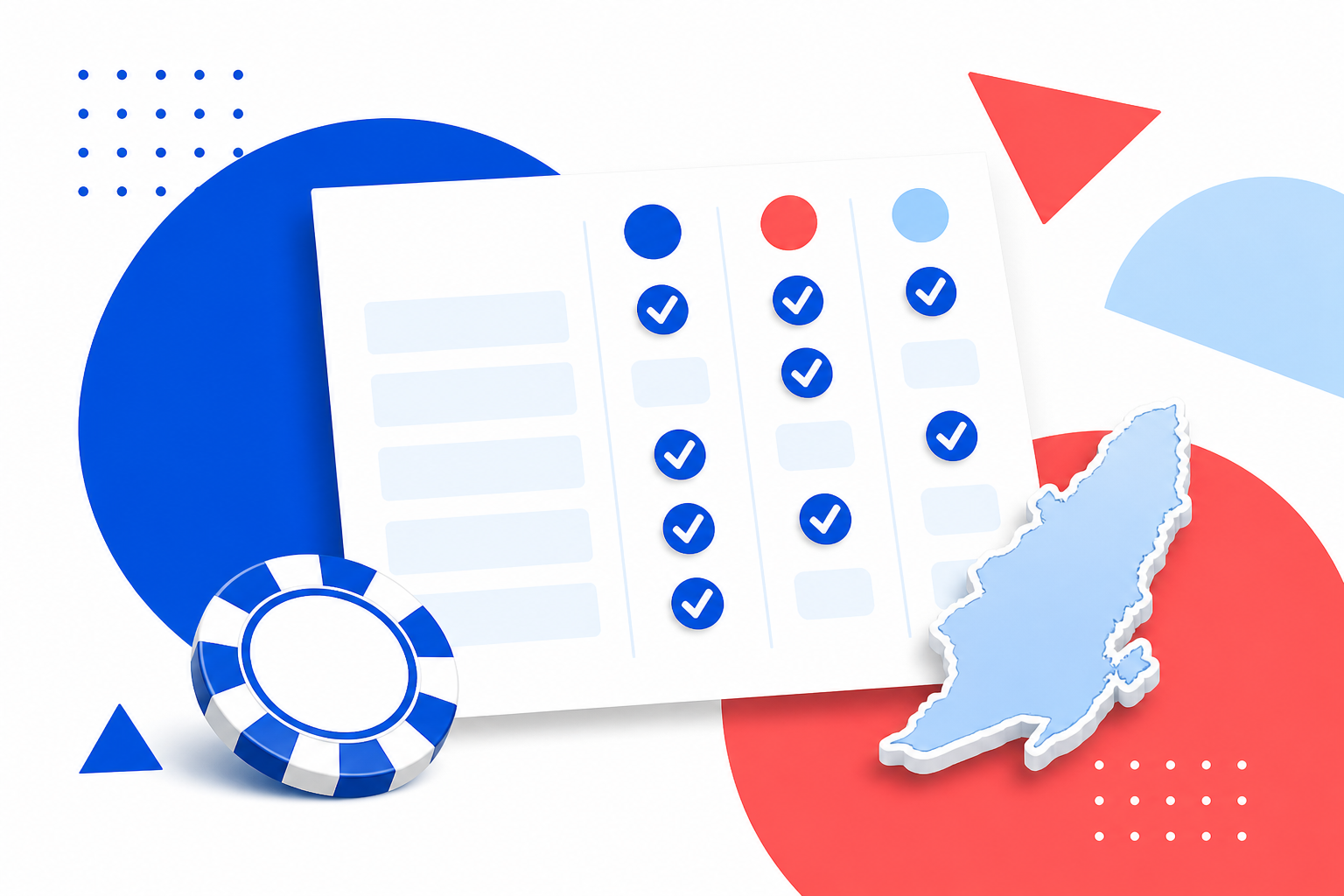 Ilustración de una tabla de comparación con controles de verificación
